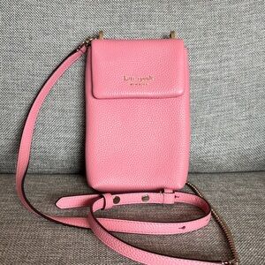 Kate Spade Rococo Pink Bradley Pebbled Leather Chain Crossbody bag